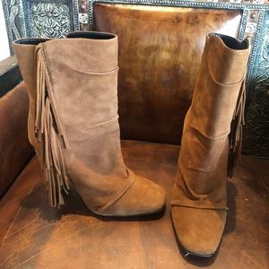 Giuseppe Zanotti Brown Suede Fringe Boots